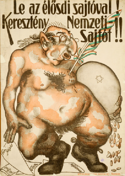 Antiszemita plakát a zsidó sajtó ellen, 1919