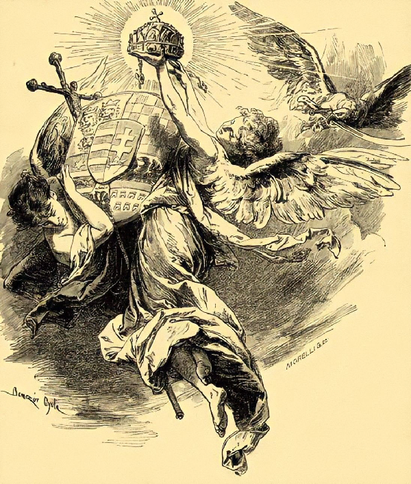 Benczúr Gyula (1844–1920) rajza A magyar nemzet története című könyv bevezetőjéhez